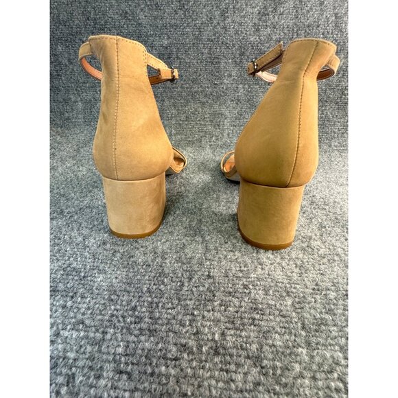Steve Madden Shoes Women's 9M Tan Block Heels w/Ankle Strap Open Toe - Picture 2 of 14